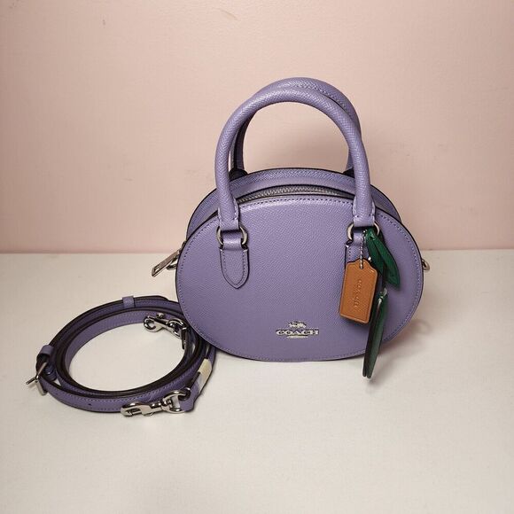 NWT Coach CR253 Blueberry Crossbody Bag Silver Light Violet - Picture 1 of 7